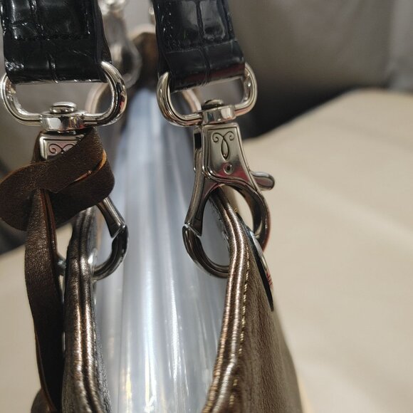 Brighton Signature Purr Fectly Fabulous Cat Embroidered Tote Bag  Leopard Lining - Picture 9 of 14